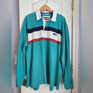 L.L.Bean Teal Long Sleeve Polo Shirt